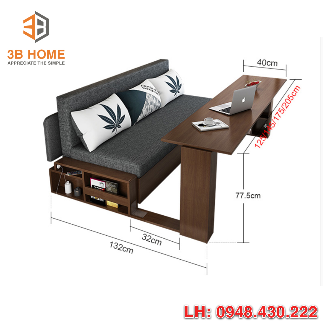 SOFA GIƯỜNG THÔNG MINH 3B HOME SFG17