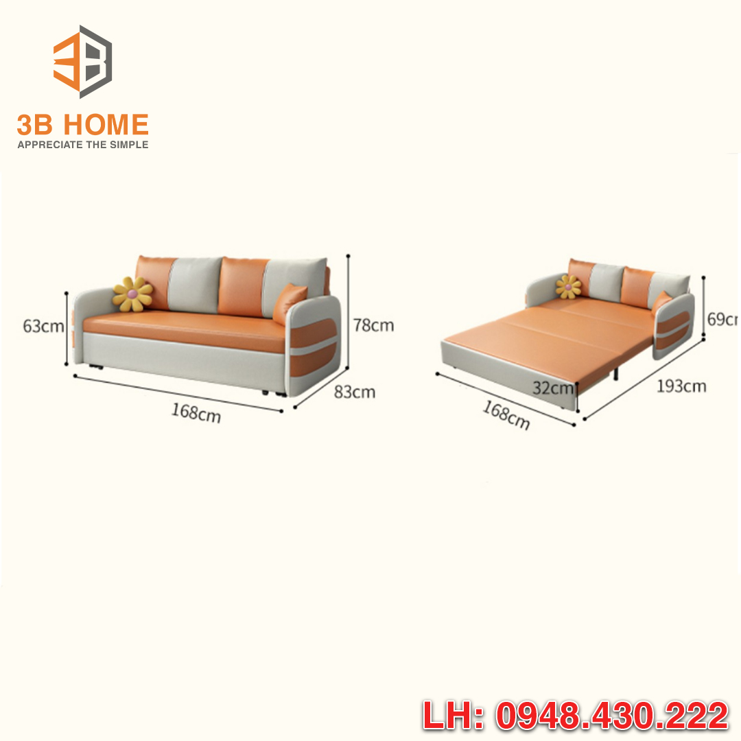 SOFA GIƯỜNG THÔNG MINH 3B HOME SFG16