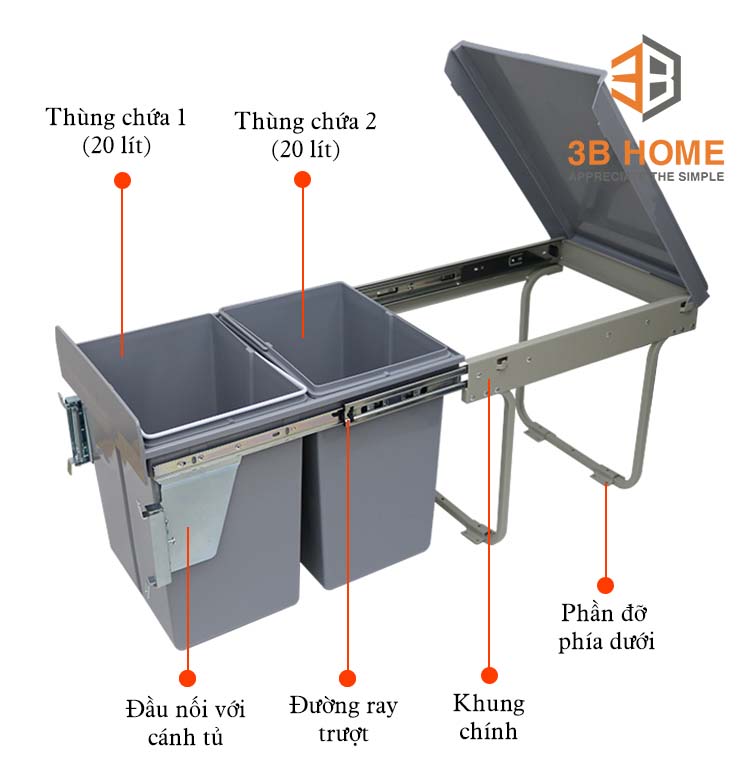 THÙNG RÁC ÂM TỦ TR 1