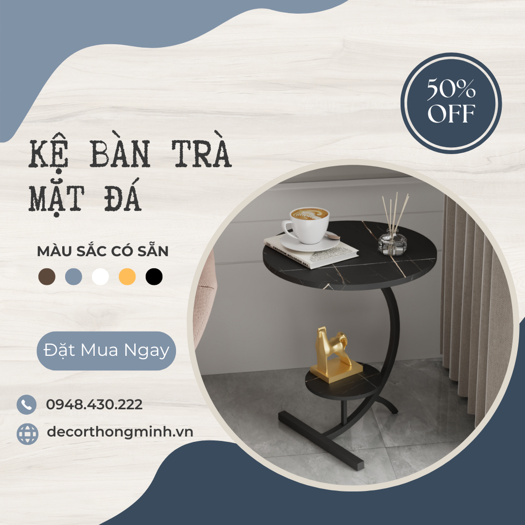 Bàn trà sofa mặt đá tinh tế cho phòng khách